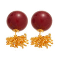 18K Gold Plated Resin Zircon Flower Firework Stud Earrings With Silver Needle Posts, French Court Style view 5