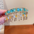 Acrylic Crystal Tassel Pendant Open Bangle French Court Luxury Bracelet For Women view 2
