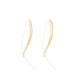 Smooth Teardrop Alloy Long Hook Drop Earrings For Women, Minimalist Geometric Line Design view 5