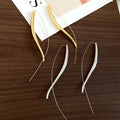 Smooth Teardrop Alloy Long Hook Drop Earrings For Women, Minimalist Geometric Line Design view 2