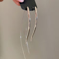 Smooth Teardrop Alloy Long Hook Drop Earrings For Women, Minimalist Geometric Line Design view 4