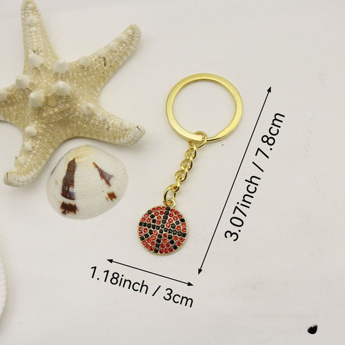 Zinc Alloy Rhinestone Sports Ball Keychain Car Key Ring