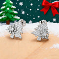 Light Luxury Princess Sparkling Christmas Tree Stud Earrings With Snowflake Winter Romantic Jewelry view 6