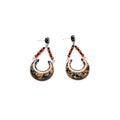 Vintage Chinese Style Black Gold Acrylic Crescent Moon Beaded Dangle Luxury Stud Earrings view 5