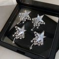 Light Luxury Zircon Mother Of Pearl Star Pendant Drop Earrings For Women view 2