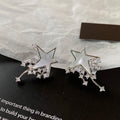 Light Luxury Zircon Mother Of Pearl Star Pendant Drop Earrings For Women view 4