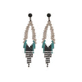 Light Luxury Copper Rhinestone Diamond Hollow Tassel Drop Earrings For Women view 5