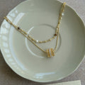 Vintage Court Style Double Layer Zircon Tiger Eye Pearl Beaded Choker Necklace view 4