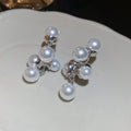 Elegant Court Style French Faux Pearl Round Geometric Drop Earrings With Silver Posts view 4