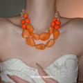 Light Luxury Irregular Geometric Acrylic Double Layer Pendant Choker Necklace view 4