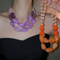 Light Luxury Irregular Geometric Acrylic Double Layer Pendant Choker Necklace view 2
