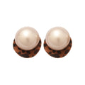 Faux Pearl Fuzzy Round Pendant Drop Earrings Vintage Hong Kong Style For Women view 5