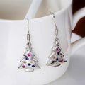 Wax Set Shiny Christmas Tree Drop Earrings For Women Metal European Korean Holiday Jewelry view 1