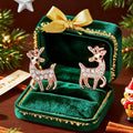 Korean Cute Deer Christmas Stud Earrings For Women Reindeer Holiday Light Luxury Jewelry view 2
