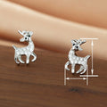 Korean Cute Deer Christmas Stud Earrings For Women Reindeer Holiday Light Luxury Jewelry view 4