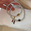 French Vintage Faux Pearl Round Pendant Beaded Bracelet Elegant Light Luxury Jewelry For Women view 1