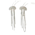 Elegant Copper Bow Tassel Earrings With Silver Needle And Zircon Accents view 5