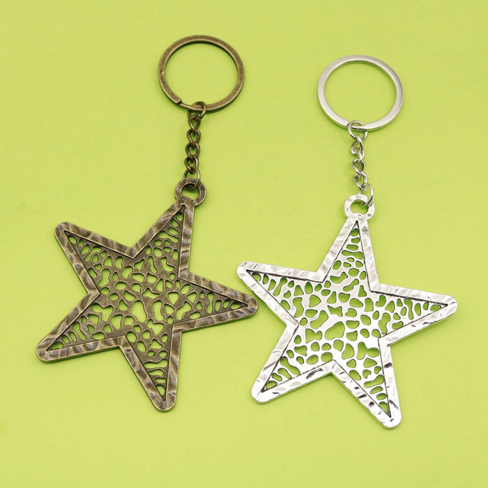 Zinc Alloy Minimal Five Point Star Keychain Bag Charm