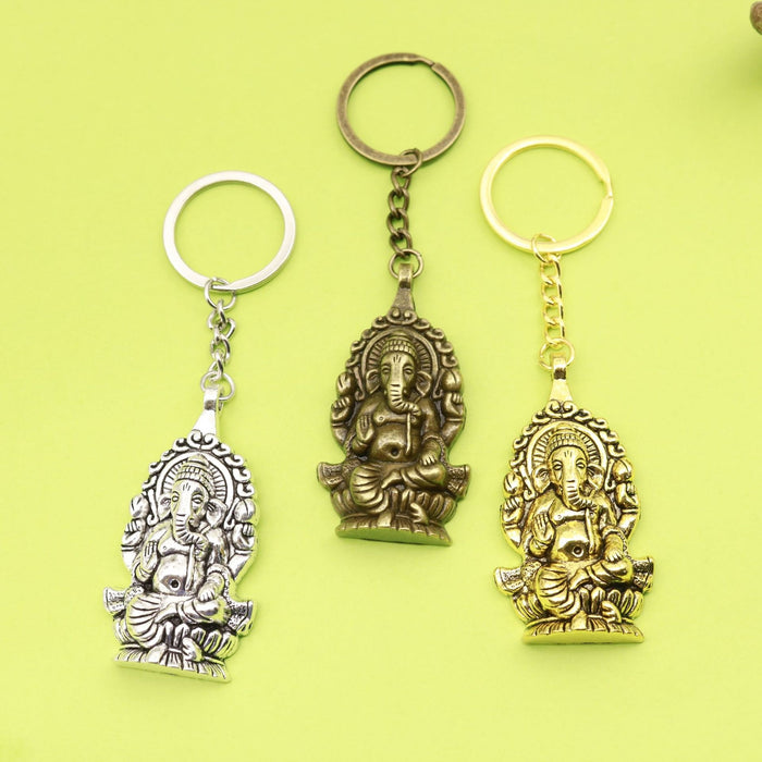 Metal Colorful Elephant Deity Keychain Spiritual Bag Charm