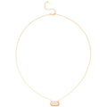 18K Gold Plated Copper Resin Square Pendant Necklace French Court Style Collarbone Jewelry view 5