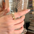 French Vintage Court Style Resin Open Ring With Round Coin Hollow Geometric Design view 2