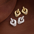 Vintage French Palace Geometric Alloy Zircon Inlaid Luxury Designer Stud Earrings view 2