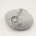 Zinc Alloy Simple Ship Wheel Keychain Bag Charm Gift view 3