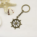 Zinc Alloy Simple Ship Wheel Keychain Bag Charm Gift view 6