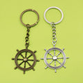 Zinc Alloy Simple Ship Wheel Keychain Bag Charm Gift view 1