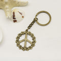 Zinc Alloy Peace Symbol Keychain Bag Charm Key Ring Gift view 6
