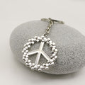 Zinc Alloy Peace Symbol Keychain Bag Charm Key Ring Gift view 3