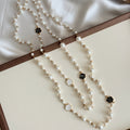 French Style Faux Pearl Round Flower Geometric Long Sweater Necklace For Elegant Light Luxury Looks view 4