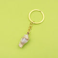 Acrylic Scallop Shell Keychain Two Tone Cloud Bag Charm – Gold view 1