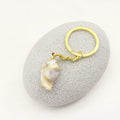 Acrylic Scallop Shell Keychain Two Tone Cloud Bag Charm – Gold view 3