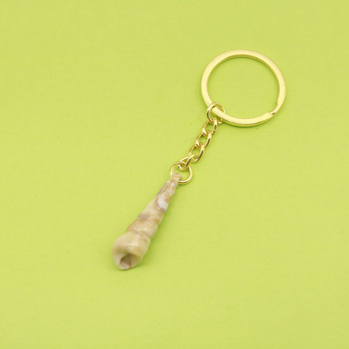 Acrylic Two Tone Shell Cloud Scallop Keychain DIY Gift – Gold