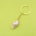 Metal Two Tone Scallop Shell Keychain DIY Bag Charm Gift view 1