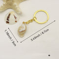 Metal Two Tone Scallop Shell Keychain DIY Bag Charm Gift view 2