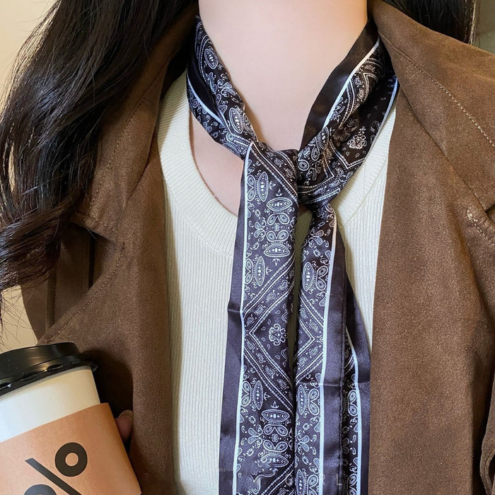 Ethnic Floral Fabric Scarf Print Sweater Necklace Vintage Neck And Waist Chain For Women