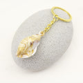 Acrylic Shell Cloud Scallop Keychain DIY Bag Charm – Gold view 3