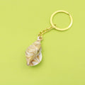 Acrylic Shell Cloud Scallop Keychain DIY Bag Charm – Gold view 1