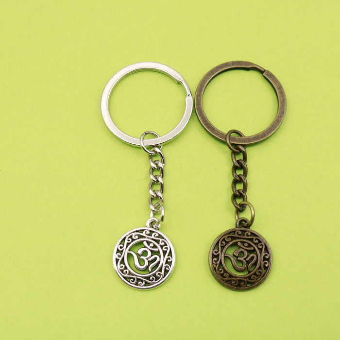 Zinc Alloy OM Symbol Keychain Yoga Gift Bag Charm