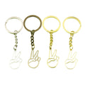 Metal Victory Hand Heart Keychain Gift view 5