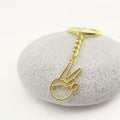 Metal Victory Hand Heart Keychain Gift view 3