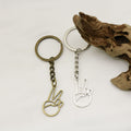 Metal Victory Hand Heart Keychain Gift view 4