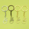 Metal Victory Hand Heart Keychain Gift view 1