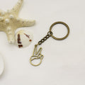 Metal Victory Hand Heart Keychain Gift view 6
