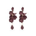 Silver Pin Acrylic Flower Petal Tassel Drop Earrings Chic Fresh Floral Design For Women view 5