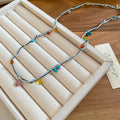 Light Luxury Double Layer Braided Cord Oval Stone Pendant Sweater Necklace For Women view 2