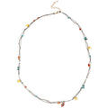 Light Luxury Double Layer Braided Cord Oval Stone Pendant Sweater Necklace For Women view 5