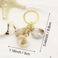 Acrylic Scallop Shell Keychain Two Tone Cloud Bag Charm (7016) view 2